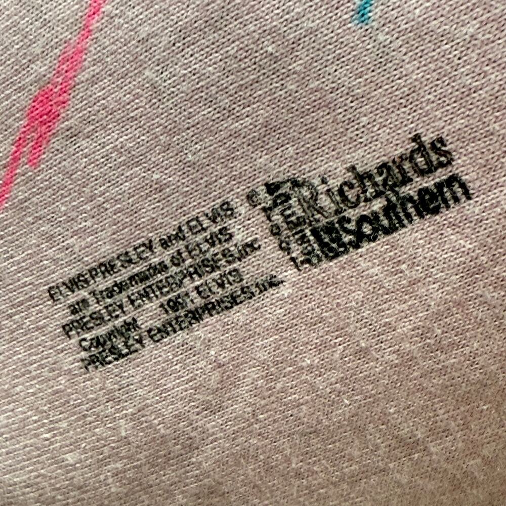 Vintage 90s Pink Elvis Presley Atitude Single Stitch T-Shirt Tee Retro USA L - Picture 5 of 7
